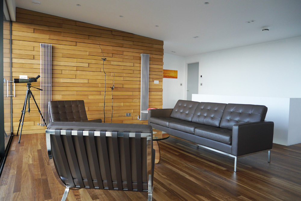 Interior - Upper floor living area with English Oak interior cladding