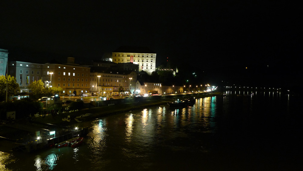 After Dark - River Danube & Buildings, Linz